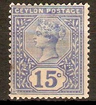 Ceylon 1899 15c Blue. SG261.